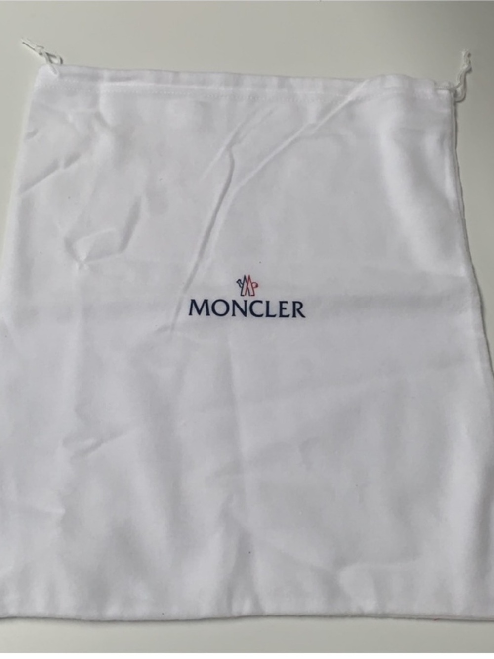 Moncler White Navy Cotton Flannel Shoe Dust Bag Storage Travel Bag